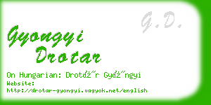 gyongyi drotar business card